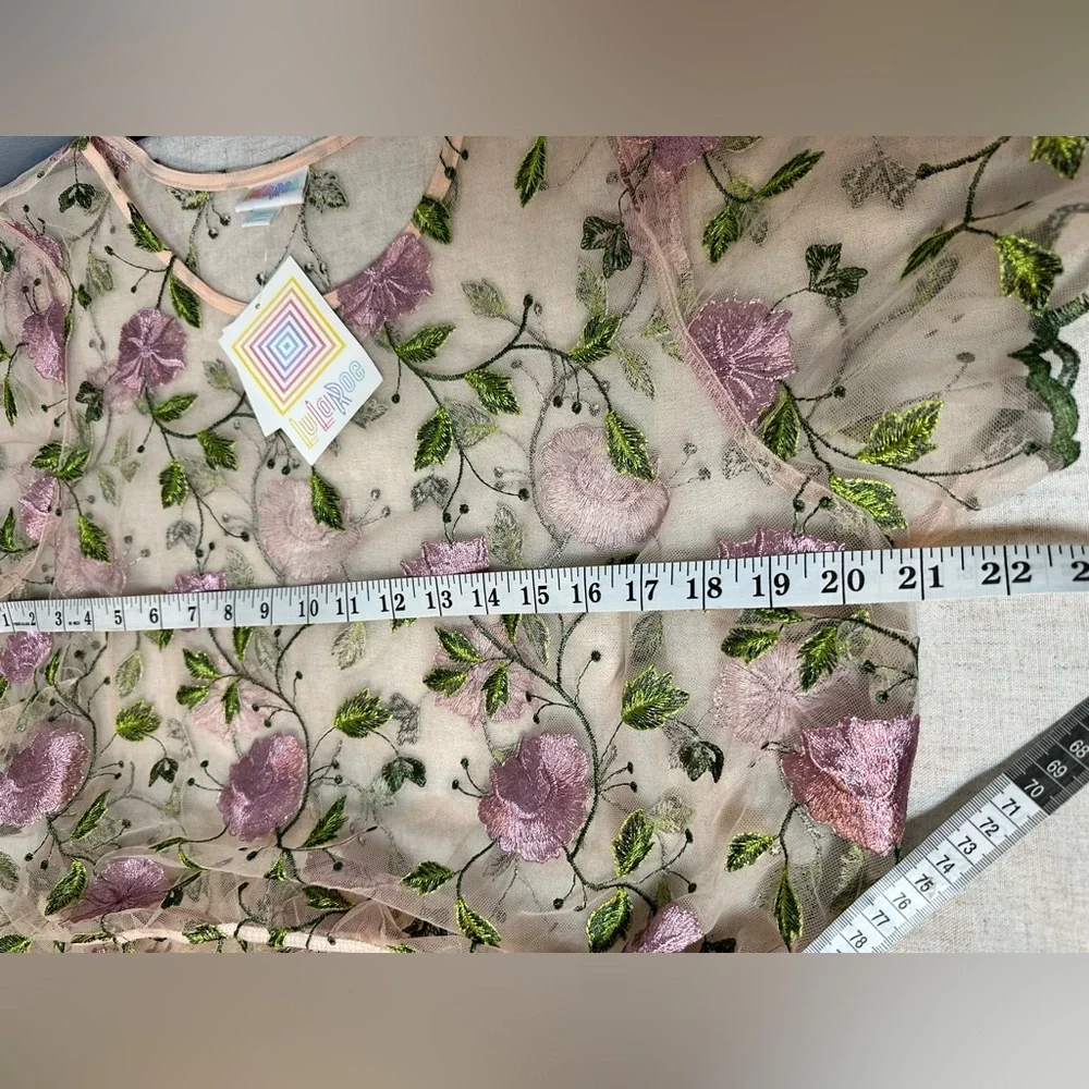 LuLaRoe Deanne II Sheer Floral Maxi Dress 2XL - Picture 12 of 13